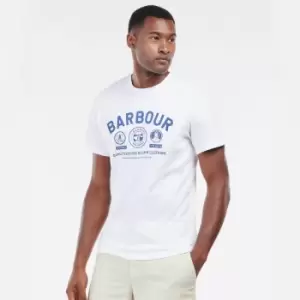 image of Barbour 55 Degrees North Mens Keelson T-Shirt - White - XL