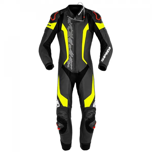 Image of Spidi Laser Pro Perforated Black Fluo Yellow 1 Piece Size 54