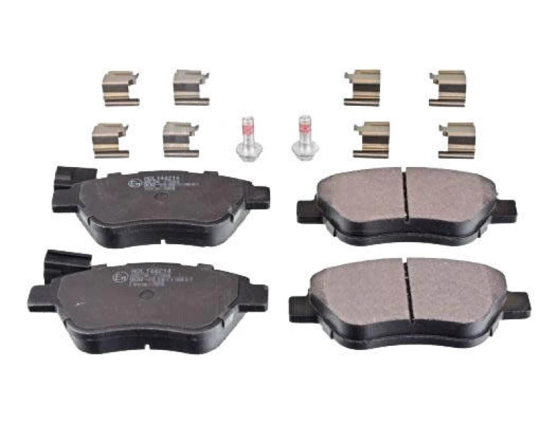 Image of Blue PRINT ADL144214 Brake pad set Front Axle, incl. wear warning contact, with fastening material Brake Pad Set,disc brake (402)