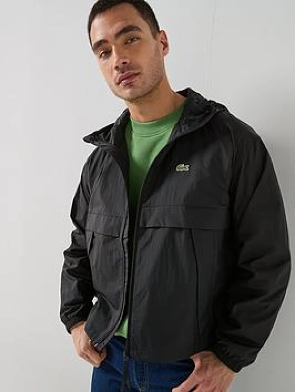 Image of Lacoste Lightweight Logo Jacket Black XL