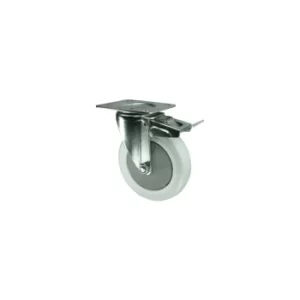 Braked Swivel Plate 100MM Nylon