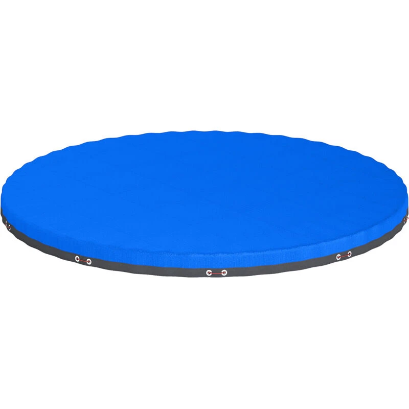 Image of Outsunny 10 Ft Round Swimming Pool Cover With Secure Rope, Tightener, Blue