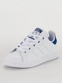 Image of adidas Originals Stan Smith Childrens Trainers - White/Blue, Size 12