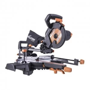 image of Evolution R210SMS-300+ Pro Multi-Material Sliding Mitre Saw 210mm 1500W 110V