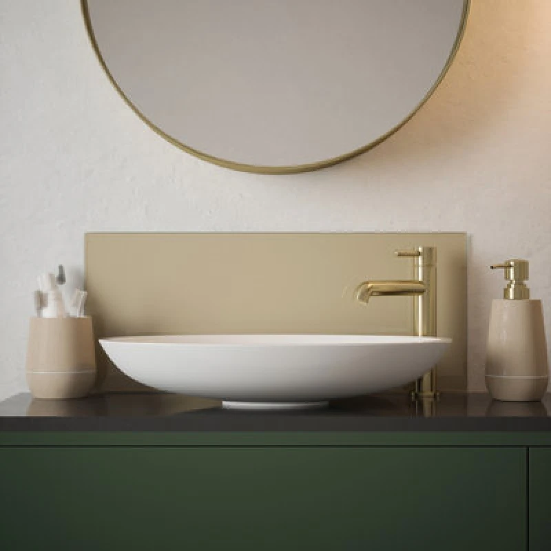 Image of Light Gold Glass Bathroom Splashback 250Mm X 600Mm X 4Mm SB50764