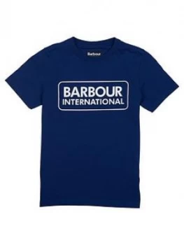 Image of Barbour International Boys Essential Logo T-Shirt - Inky Blue