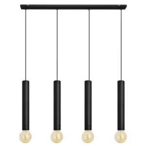 Tuba Straight Bar Pendant Ceiling Light Black 100cm