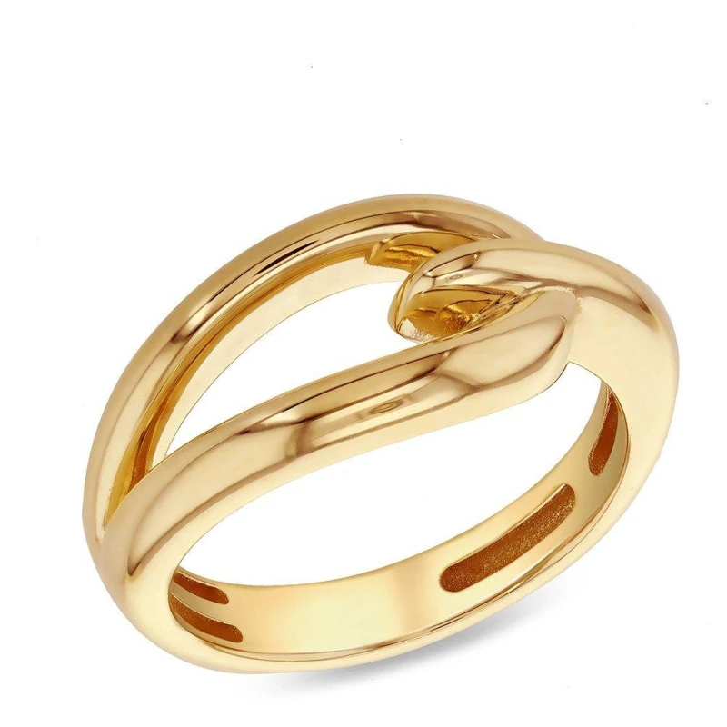Image of Be You 9ct Gold Hook Knot Ring Yellow Gold female K