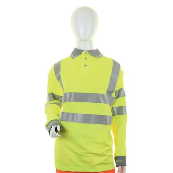 Image of Beeswift Beeswift Ladies High Visibility Long Sleeve Polo Shirt Saturn Yellow L LPK22SYL