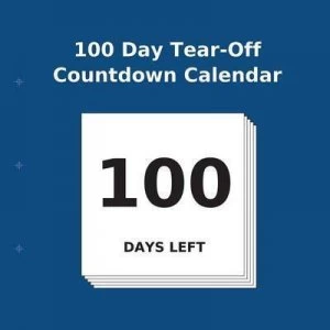 Image of 100 Day Tear-Off Countdown Calendar by Buy Countdown Calendar Paperback
