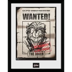 Image of Batman Comic Joker Wanted Framed Collector Print