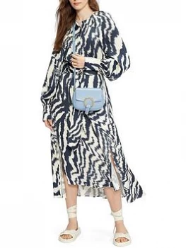 Image of Ted Baker Sandiia Fluid Midi Dress with Deep Cuffs - Natural, Size 2=10, Women