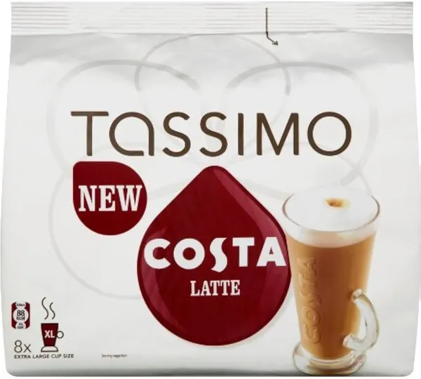 image of Tassimo Costa Latte Coffee 5 Pack 40 T-Discs