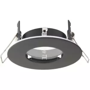 Image of Saxby Lighting - Saxby Speculo Bathroom Recessed Fixed Matt Black Paint & Clear Glass IP65