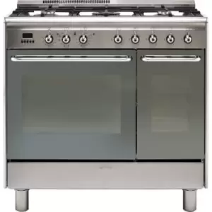 Image of SMEG CG92PX9 90cm Dual Fuel Range Cooker - Stainless Steel - A/A Rated