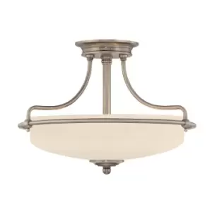 Image of 3 Bulb Semi Flush Light Polished Chrome LED E27 100W Bulb