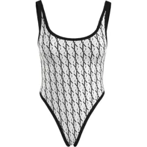 Image of Calvin Klein Scoop Back One Piece Swimsuit Womens - White
