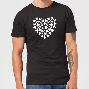 Disney Mickey Mouse Heart Silhouette T-Shirt - Black - 5XL