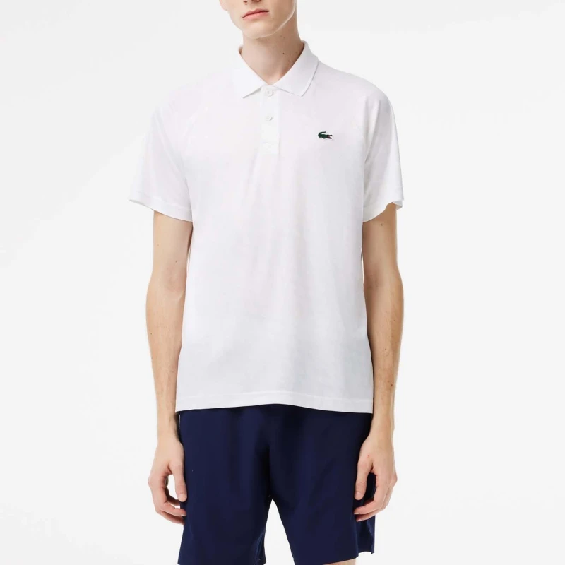 Image of Lacoste Tennis x Novak Djokovic Ultra Dry Polo Shirt - White White 2XL