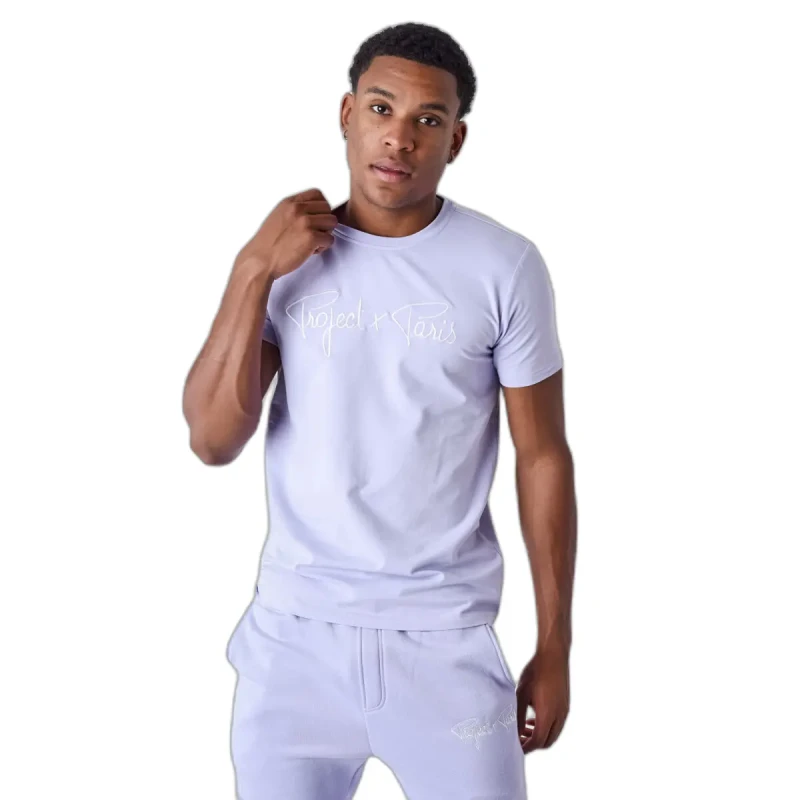 Image of Project X Paris Embroidery T-Shirt Essentials Project X Paris Essentials Violet Male S