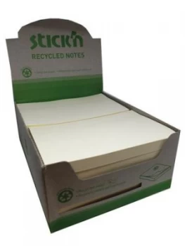 image of Stickn Repositionable Recycled Notes 76x127mm 100 Sheet (Pack 12)