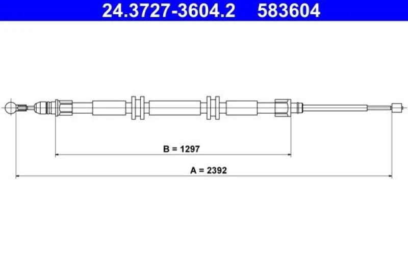 Image of Handbrake cable ATE 24.3727-3604.2