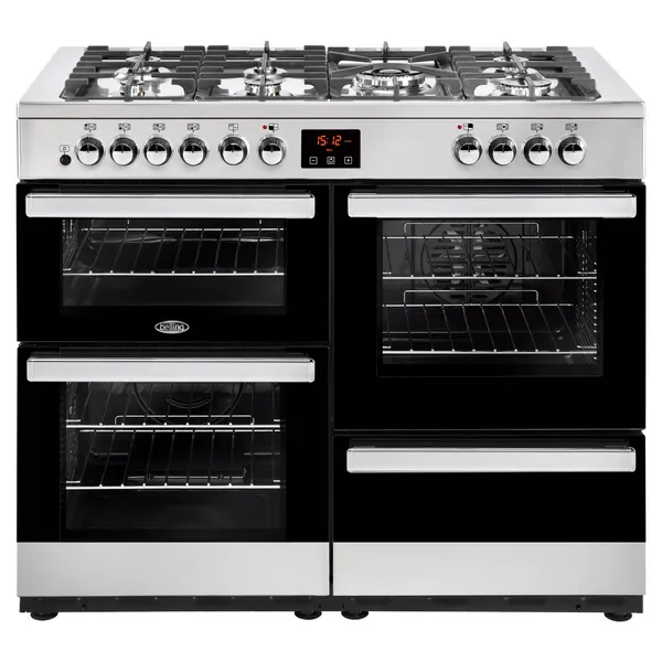 image of Belling 444444095 Cookcentre 110DF 110cm Dual Fuel Range Cooker - Black 444444095 Black