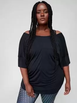 Image of adidas Yoga T-Shirt - Plus Size - Black, Size 2X, Women