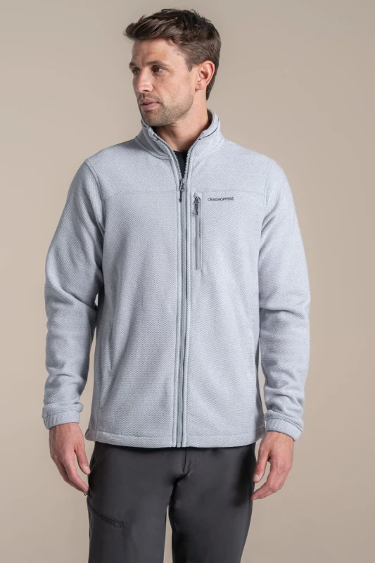 Image of Craghoppers Craghoppers Men Souther Jacket Full-Zip Insulating Active Fleece in Light Grey Size: X-Large Light Grey XL Male 5063260131452