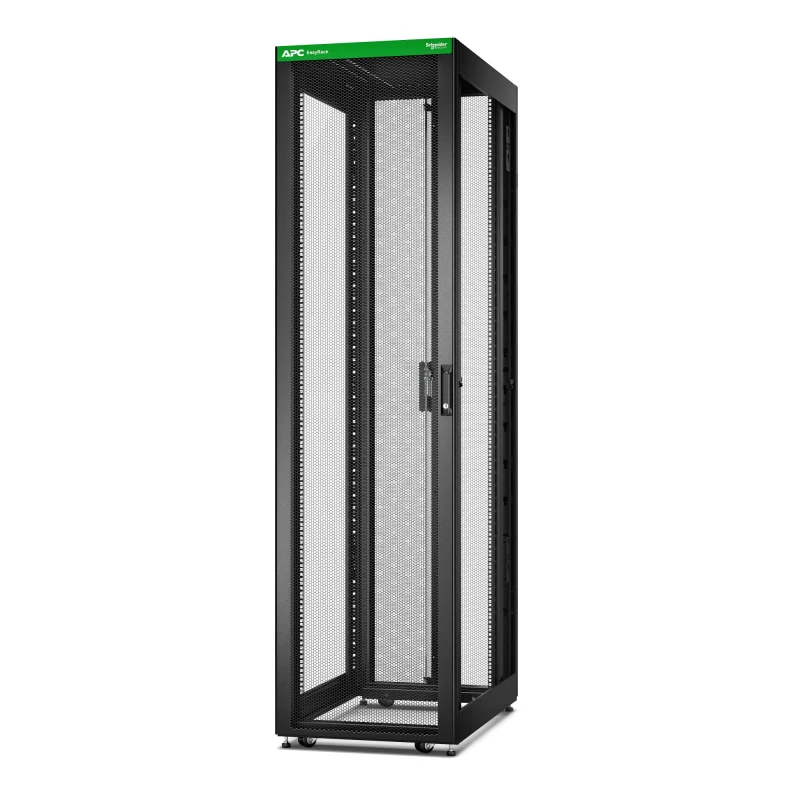 Image of APC Easy Rack. 48U. Black. With Roof. Castors. Feet. 4 Brackets. and B