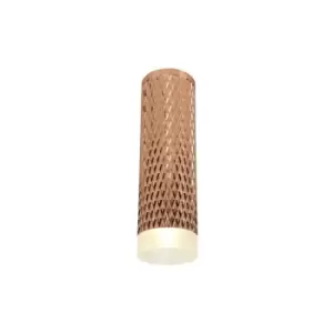 Image of 1 Light 20cm Surface Mounted Ceiling GU10, Rose Gold, Acrylic Ring - Luminosa Lighting
