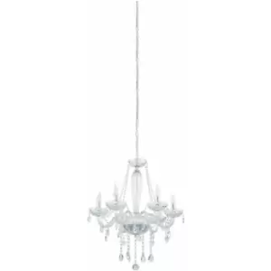 Image of Pendant Light Colour Chrome Plated Steel Shade Clear Glass Bulb E14 6x40W