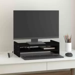 Image of Vidaxl Monitor Stand Black 50X27X15cm Solid Wood Pine