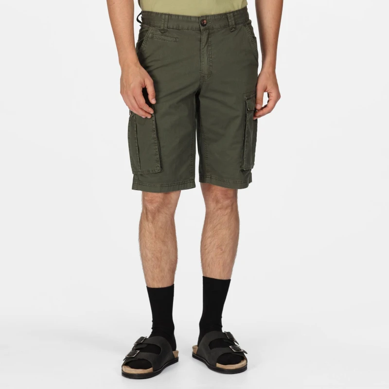 Image of Regatta 'Shorebay' Vintage Look Cargo Shorts Khaki