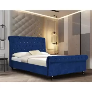 Image of Arisa Bed Double Crush Velvet Blue