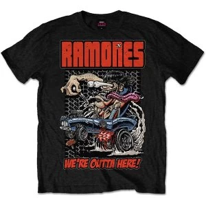 Image of Ramones - Outta Here Unisex Large T-Shirt - Black