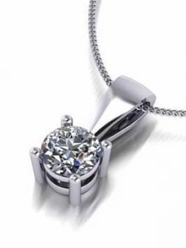 image of Moissanite Planium 5Mm 0.5Ct Pendant And Chain