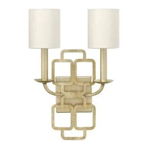 Image of 2 Light Indoor Candle Wall Light Silver, E14