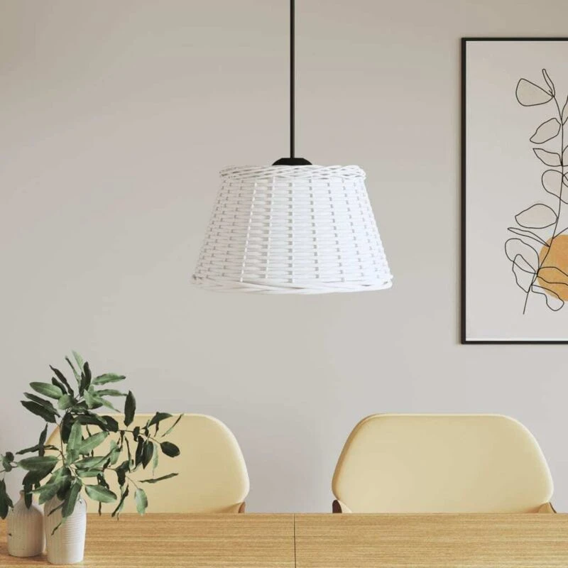 Image of VIDAXL Ceiling Lamp Shade White Ø50x30cm Wicker vidaXL 8720845803445