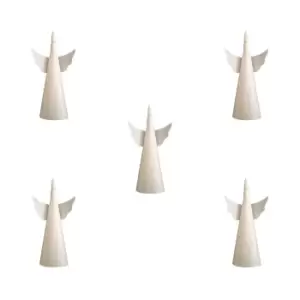 image of Set of 5 15cm Battery Operated LED Floating Angel Candle Christmas Decorations with Remote in Warm White