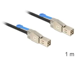 Image of DeLOCK 83394 Serial Attached SCSI (SAS) cable 1m Black, Silver
