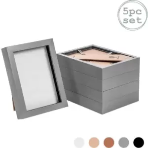 Image of 3D Box Photo Frames - 5 x 7' - Grey - Pack of 5 - Nicola Spring