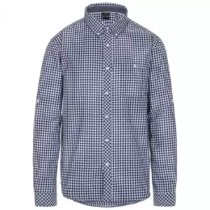 Image of Trespass Mens Yafforth Cotton Shirt (XXS) (Blue Check)