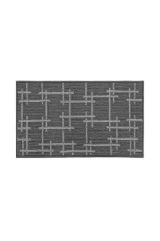 image of JVL Vector Grey Indoor Machine Washable Doormat 50 x 80cm