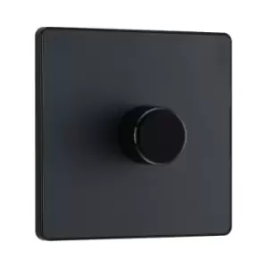 Image of BG Evolve Matt Grey Trailing Edge LED 200W Single Dimmer Switch 2-Way Push On/Off - PCDMG81B