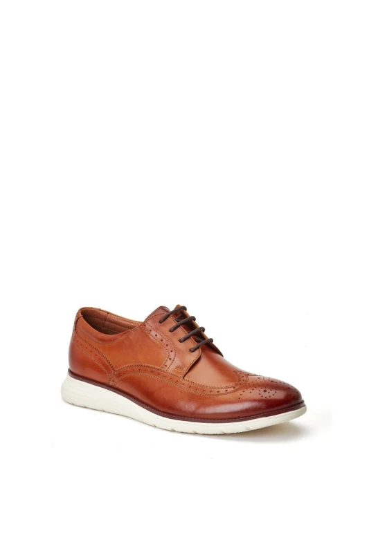 Image of Base London Base London Men Flight Brogue Shoe in Tan Size: 7 Tan 7 Male 5038538363170