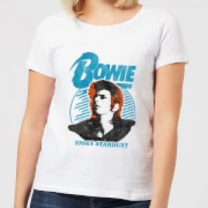 David Bowie Ziggy Stardust Orange Hair Womens T-Shirt - White - 5XL