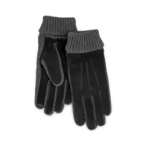 Image of totes Isotoner Mens Smartouch Suede Gloves Black