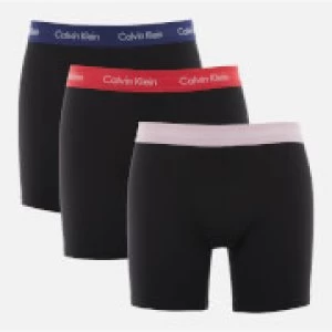 Calvin Klein Mens 3 Pack Boxer Briefs - Black-Blue/Wildflower/Bubblegum - S