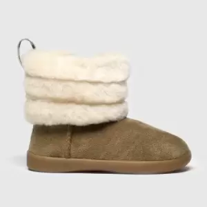 image of UGG Tan Fluff Mini Quilted Girls Toddler Boots